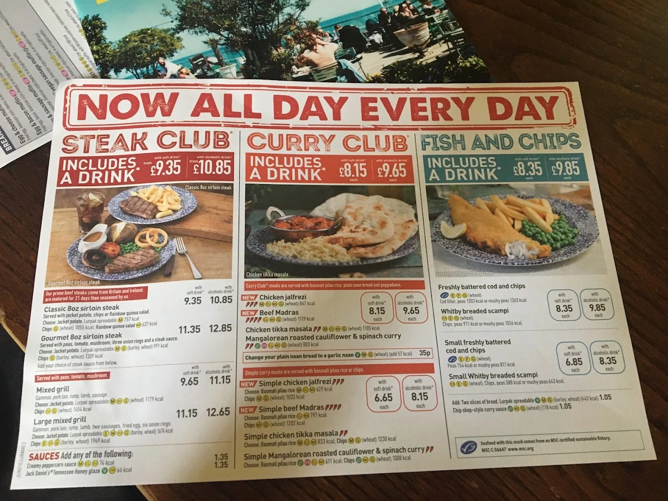 The Crosse Keys menu 3