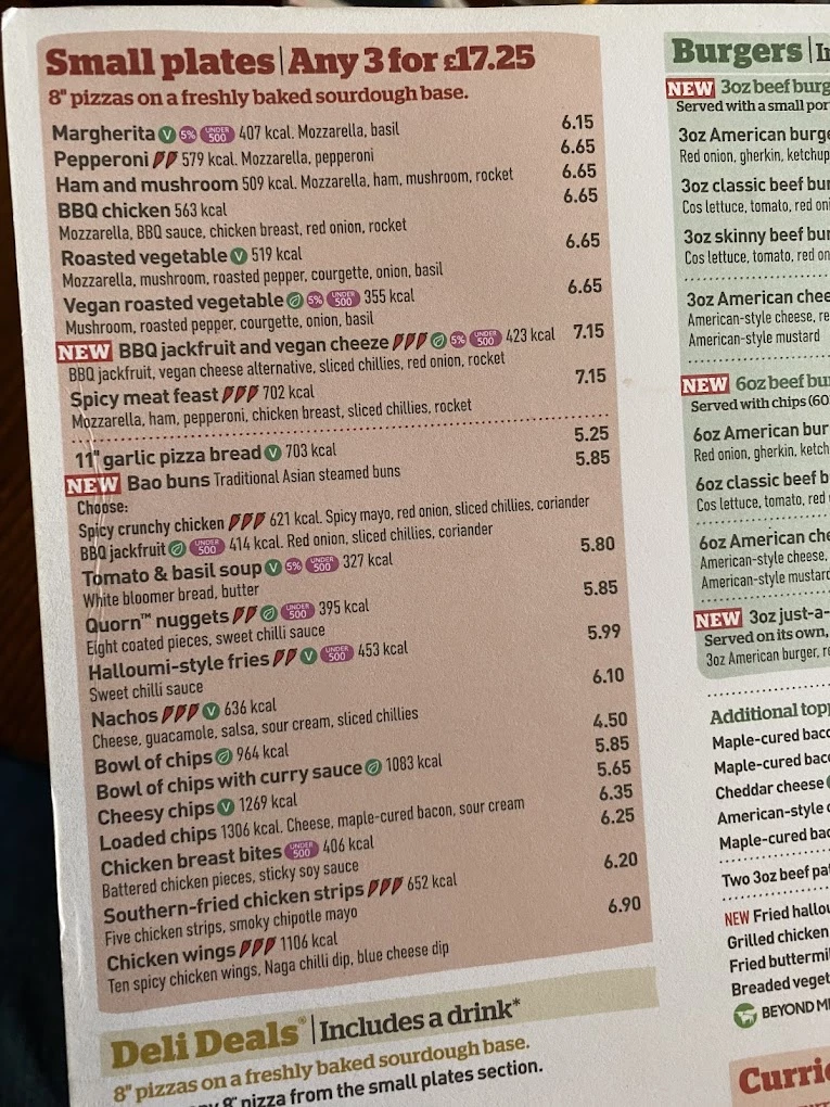 The Crosse Keys menu 10