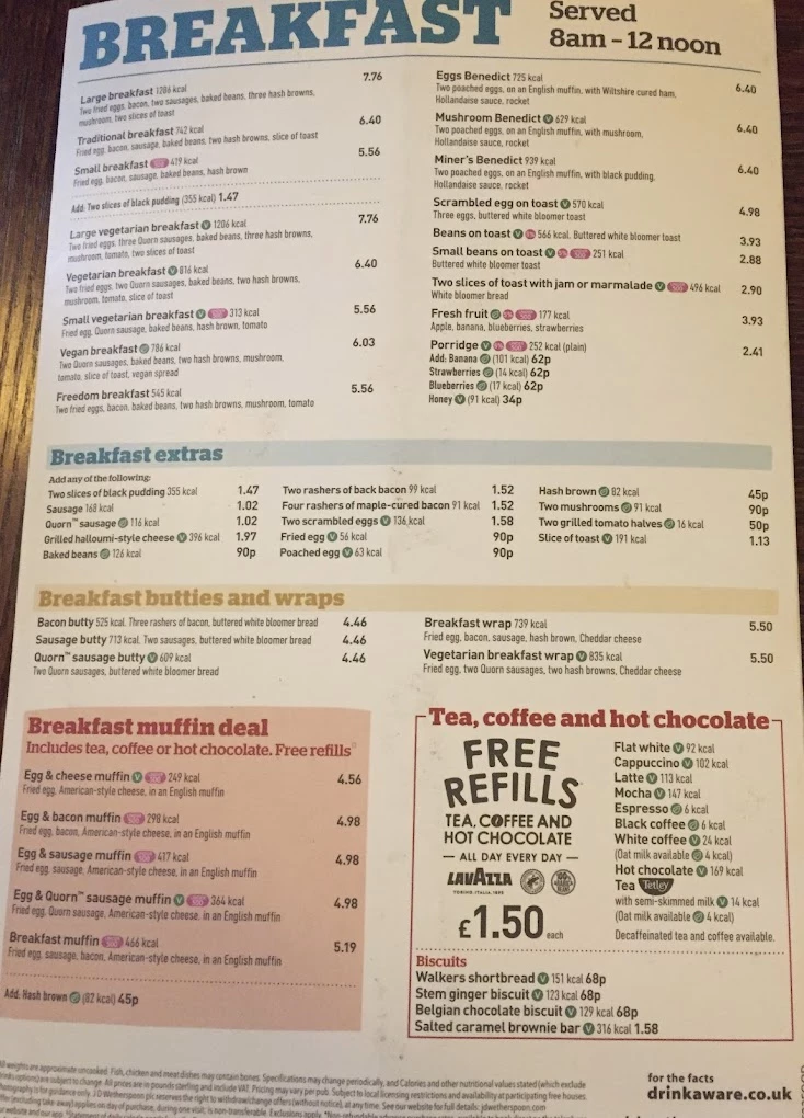 The Crosse Keys menu 7