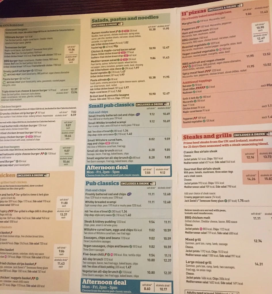 The Crosse Keys menu 5